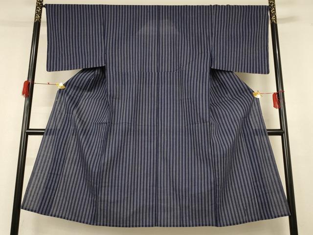 平和屋着物＊夏物 男性 小紋 紗 縞 綿 AABH6508jd