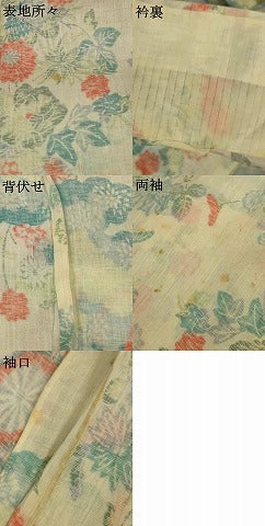 平和屋着物＊夏物 小千谷ちぢみ 花車文 麻 逸品 AABH6509jd