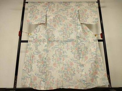平和屋着物＊夏物 小千谷ちぢみ 花車文 麻 逸品 AABH6509jd