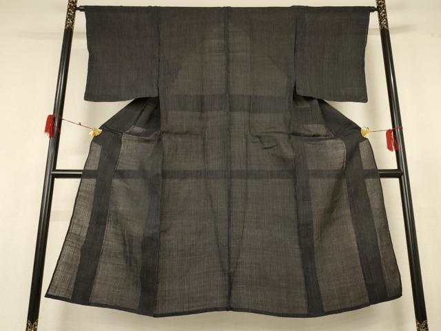 平和屋着物＊夏物 男性 石川県指定無形文化財 能登上布 本麻手織上布 縞 麻 逸品 AABH6510jd
