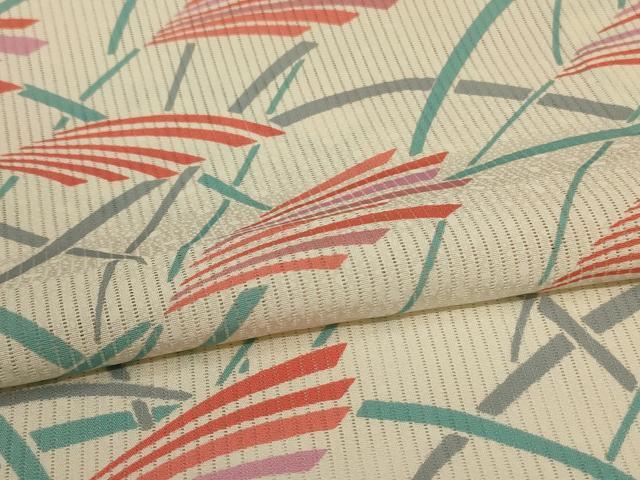 平和屋着物＊夏物 小紋 縦絽 薄文 正絹 逸品 AABH6511jd