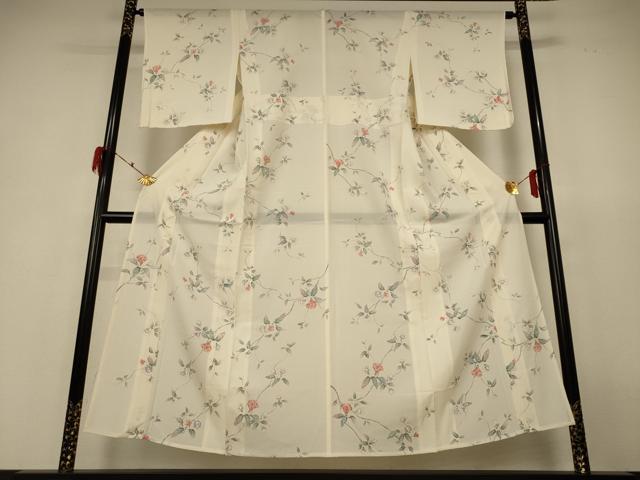 平和屋着物＊夏物 小紋 絽 草花文 やまと誂製 正絹 逸品 AABH6513jd