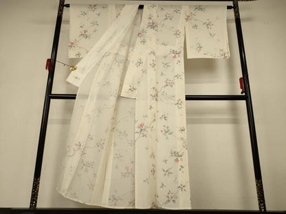 平和屋着物＊夏物 小紋 絽 草花文 やまと誂製 正絹 逸品 AABH6513jd