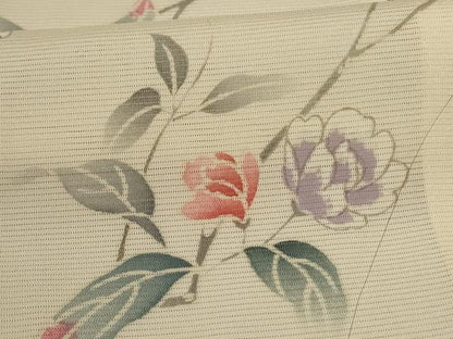 平和屋着物＊夏物 小紋 絽 草花文 やまと誂製 正絹 逸品 AABH6513jd