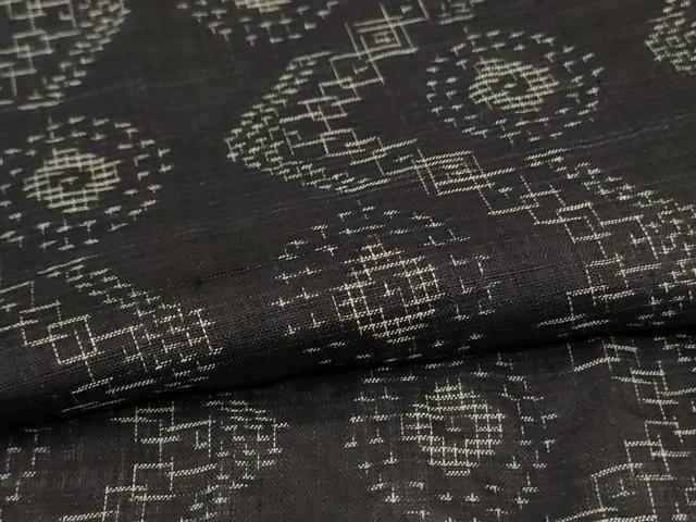 平和屋着物＊夏物 上布 幾何学文様 麻 逸品 AABH6515jd