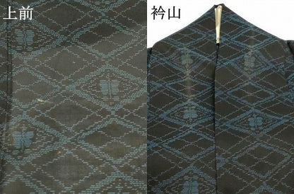 平和屋着物＊夏物 本場大島紬 夏大島 菱文 正絹 逸品 AABH6518jd