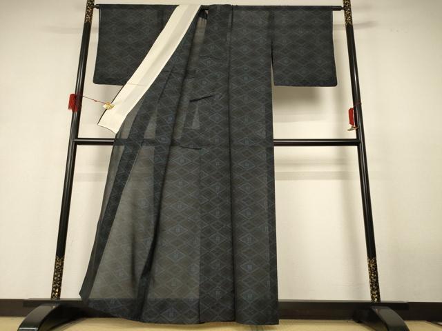 平和屋着物＊夏物 本場大島紬 夏大島 菱文 正絹 逸品 AABH6518jd