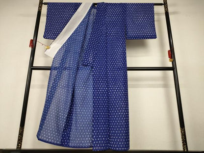 平和屋着物＊夏物 小紋 絽 動物文 洗える着物 AABH6520jd