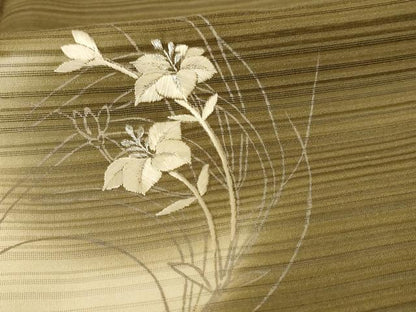平和屋着物＊夏物 訪問着 絽 刺繍 草花文 暈し染め 銀糸 正絹 逸品 AABH6527jd