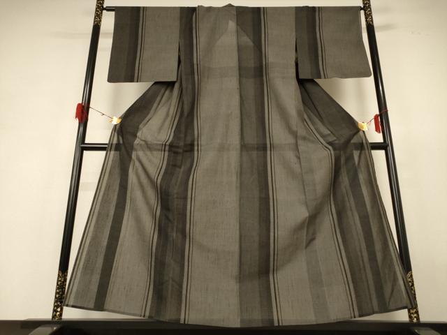 平和屋着物＊夏物 結城紬 夏結城 100亀甲 間道 正絹 逸品 AABH6528jd