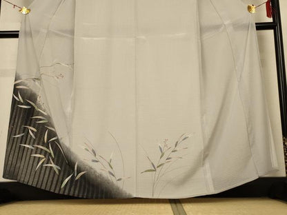 平和屋着物＊夏物 訪問着 絽 枝葉文 正絹 逸品 AABH6530jd