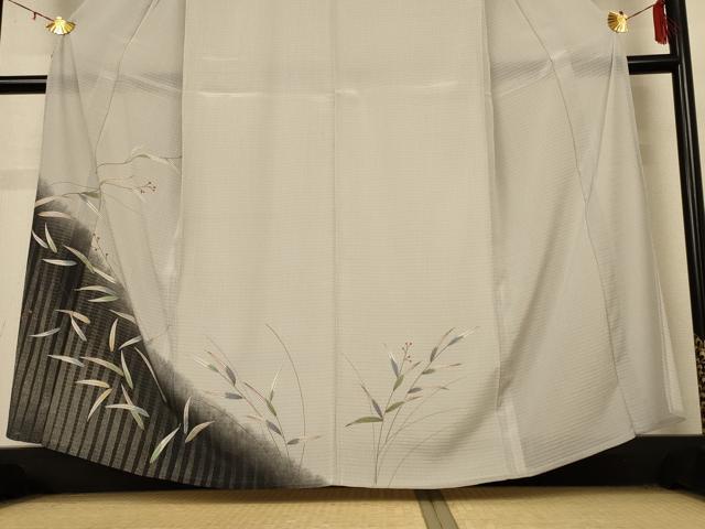平和屋着物＊夏物 訪問着 絽 枝葉文 正絹 逸品 AABH6530jd