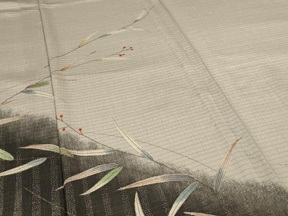 平和屋着物＊夏物 訪問着 絽 枝葉文 正絹 逸品 AABH6530jd