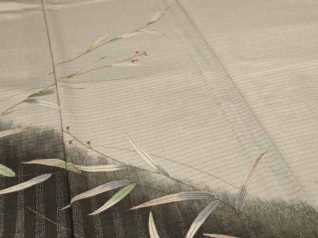 平和屋着物＊夏物 訪問着 絽 枝葉文 正絹 逸品 AABH6530jd