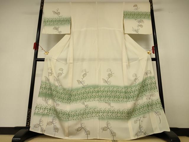 平和屋着物＊夏物 訪問着 絽 草花文 金彩 正絹 逸品 AABH6532jd