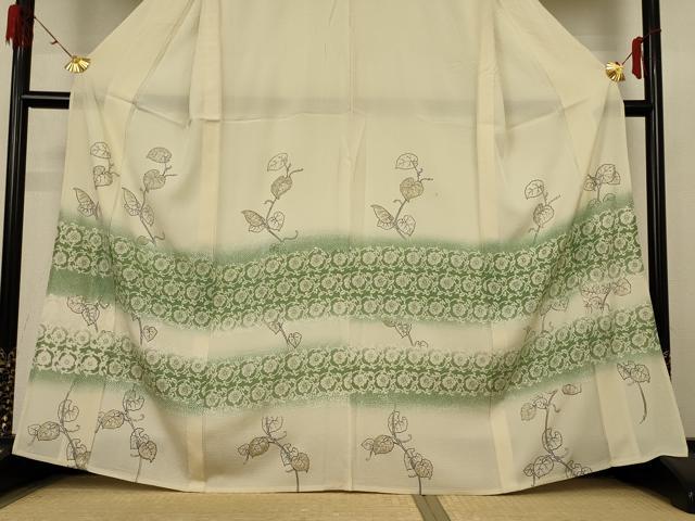 平和屋着物＊夏物 訪問着 絽 草花文 金彩 正絹 逸品 AABH6532jd