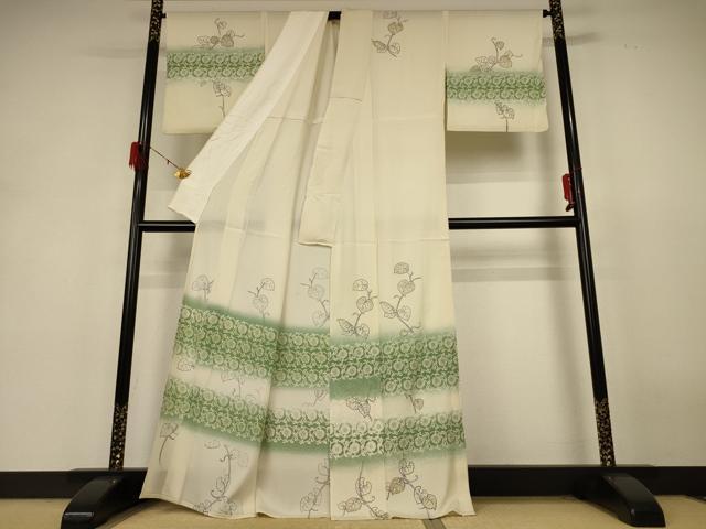 平和屋着物＊夏物 訪問着 絽 草花文 金彩 正絹 逸品 AABH6532jd