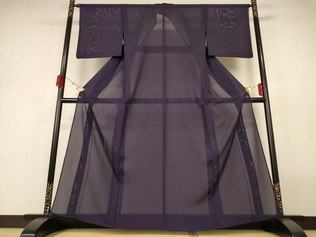 平和屋着物＊夏物 色無地 絽 黒紅色 洗える着物 AABH6537jd