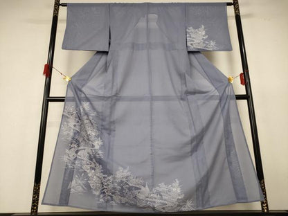 平和屋着物＊夏物 訪問着 絽 風景草花文 暈し染め 洗える着物 AABH6539jd