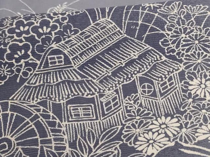平和屋着物＊夏物 訪問着 絽 風景草花文 暈し染め 洗える着物 AABH6539jd