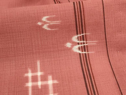 平和屋着物＊夏物 小紋 紗 琉球絣文 洗える着物 AABH6541jd