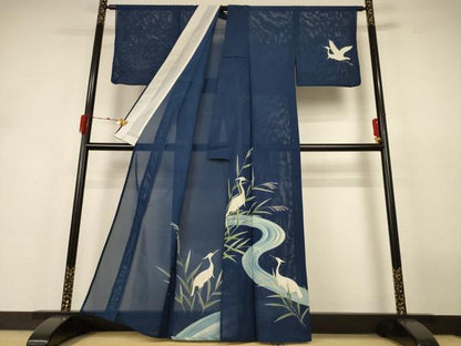 平和屋着物＊夏物 訪問着 絽 白鷺 正絹 逸品 AABH6542jd
