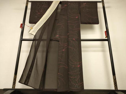 平和屋着物＊夏物 小紋 絽 バッタ 正絹 逸品 AABH6548jd