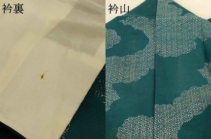 平和屋着物＊夏物 小紋 絽 雲取り麻の葉文 正絹 逸品 AABH6550jd