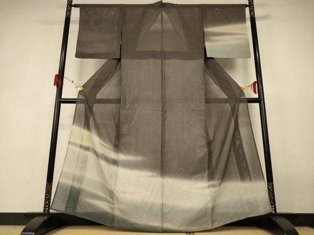 平和屋着物＊夏物 十日町 加賀草木友禅の第一人者 田村哲彦 訪問着 紗 霞文 暈し染め 正絹 逸品 AABH6555jd