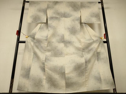平和屋着物＊夏物 小紋 紗 草花文 暈し染め 正絹 逸品 AABH6559jd
