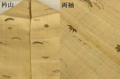 平和屋着物＊夏物 訪問着 生紬 風景松文 正絹 逸品 AABH6560jd