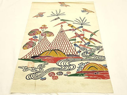 平和屋本店●極上　浦野理一　紅型　手描草木染　額一面　逸品　AABH6564ay