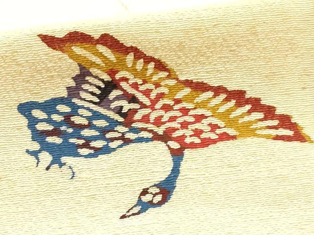 平和屋本店●極上　浦野理一　紅型　手描草木染　額一面　逸品　AABH6564ay