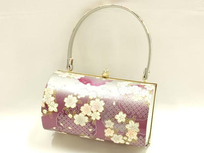 平和屋着物▼和装小物　和装バッグ　ハンドバッグ　振袖用　花柄　雪輪　桜　逸品　AABH6586ay