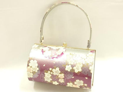 平和屋着物▼和装小物　和装バッグ　ハンドバッグ　振袖用　花柄　雪輪　桜　逸品　AABH6586ay