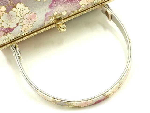 平和屋着物▼和装小物　和装バッグ　ハンドバッグ　振袖用　花柄　雪輪　桜　逸品　AABH6586ay