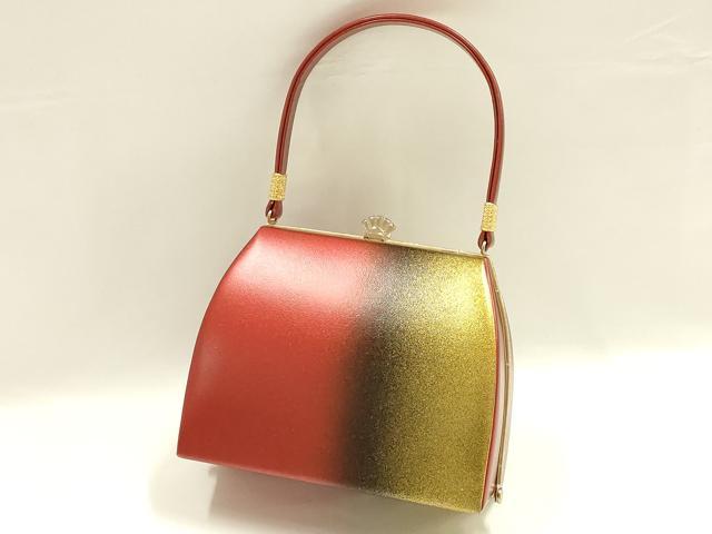 平和屋着物■和装小物　和装バッグ　ハンドバッグ　舞蝶　金彩　逸品　AABH6587ay