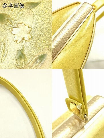 平和屋着物▼和装小物　和装バッグ　ハンドバッグ　花柄　エンボス加工　逸品　AABH6588ay