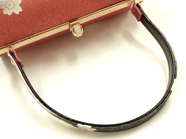 平和屋着物▼和装小物　和装バッグ　ハンドバッグ　花柄　桜　ラインストーン　金彩　逸品　AABH6591ay