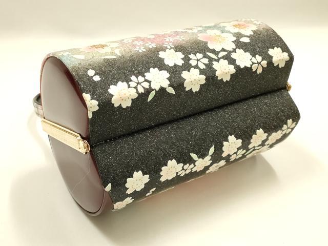 平和屋着物▼和装小物　和装バッグ　ハンドバッグ　花柄　桜　ラインストーン　金彩　逸品　AABH6591ay