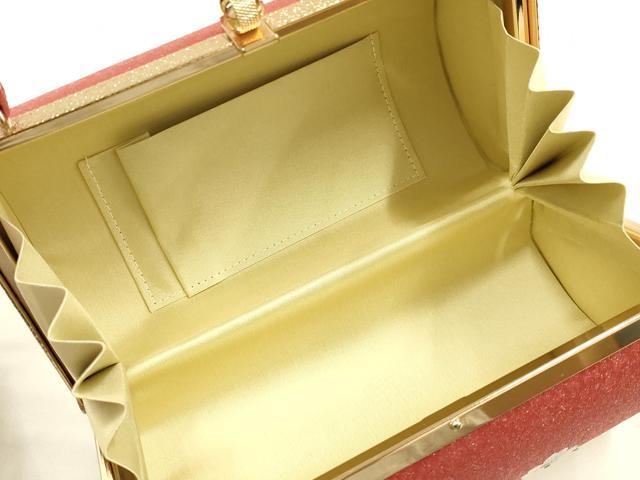 平和屋着物▼和装小物　和装バッグ　ハンドバッグ　花柄　桜　ラインストーン　金彩　逸品　AABH6591ay
