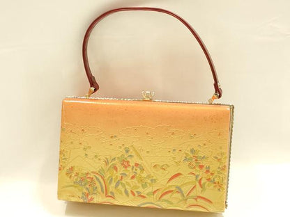 平和屋着物▼和装小物 和装バッグ ハンドバッグ 色紙花文 金彩 逸品 AABH6592ay