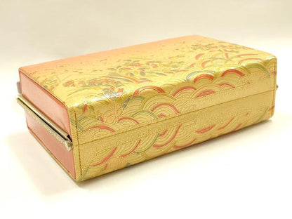 平和屋着物▼和装小物 和装バッグ ハンドバッグ 色紙花文 金彩 逸品 AABH6592ay