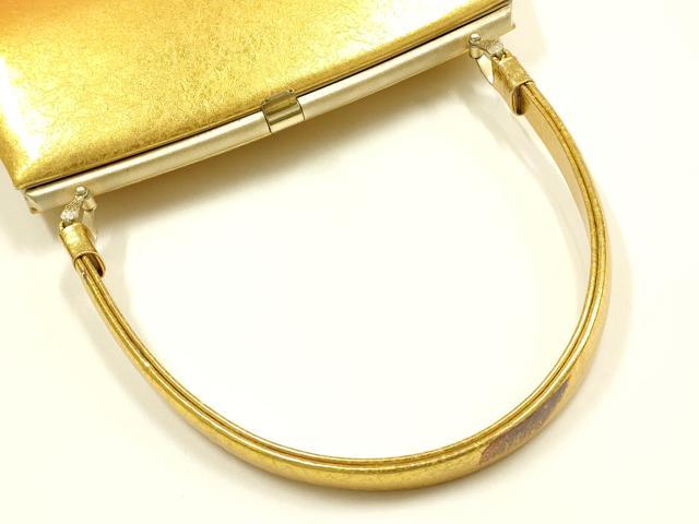 平和屋着物▼和装小物　和装バッグ　ハンドバッグ　螺鈿　枝花文　金彩　逸品　AABH6593ay