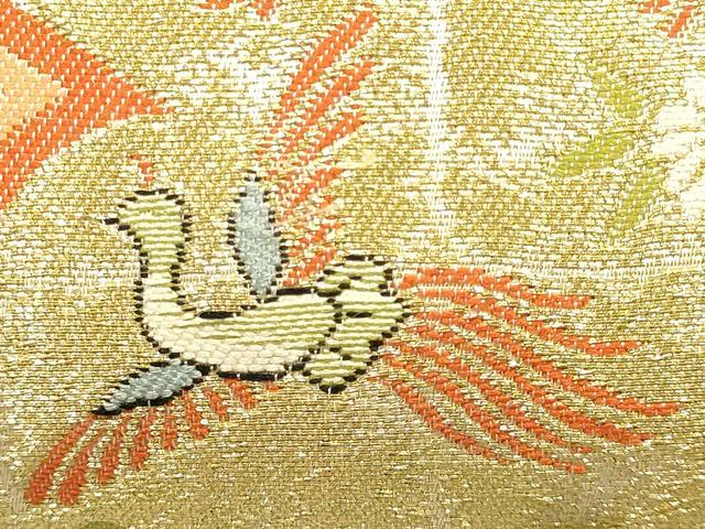 平和屋着物▼和装小物　和装バッグ　ハンドバッグ　帯地使用　金銀糸　逸品　AABH6597ay
