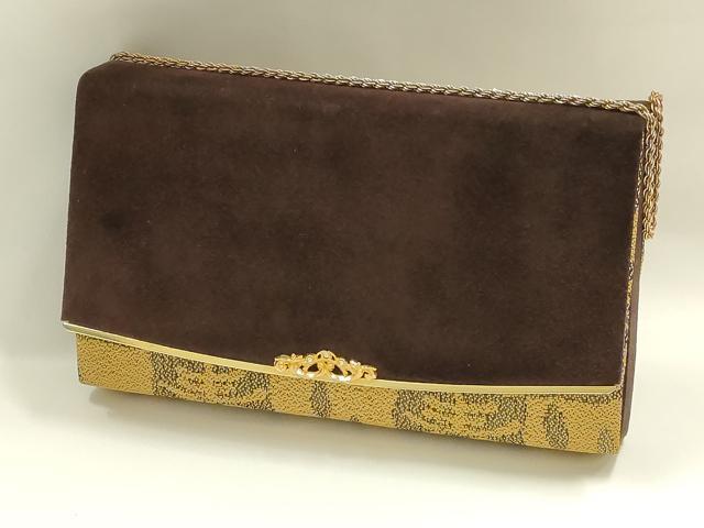 平和屋着物▼和装小物　和装バッグ　ハンドバッグ　クラッチバッグ　帯地使用　金糸　逸品　AABH6608ay
