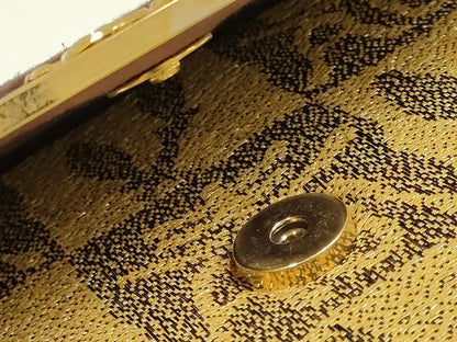 平和屋着物▼和装小物　和装バッグ　ハンドバッグ　クラッチバッグ　帯地使用　金糸　逸品　AABH6608ay
