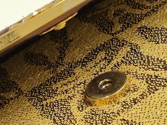 平和屋着物▼和装小物　和装バッグ　ハンドバッグ　クラッチバッグ　帯地使用　金糸　逸品　AABH6608ay