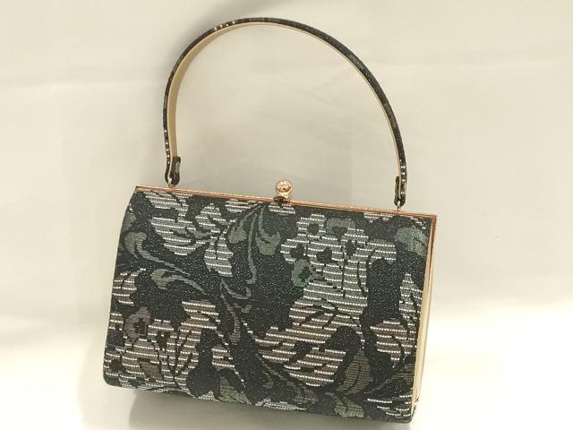 平和屋着物●和装小物　和装バッグ　ハンドバッグ　花柄　更紗　金糸　逸品　AABH6614ay