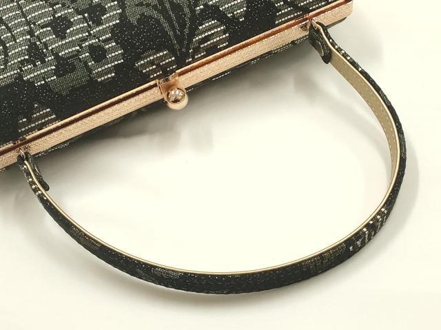 平和屋着物●和装小物　和装バッグ　ハンドバッグ　花柄　更紗　金糸　逸品　AABH6614ay